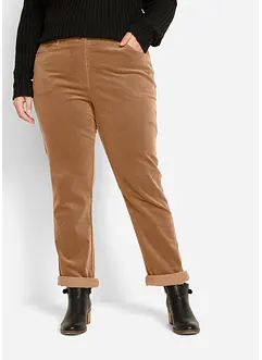 Pantalon droit en velours côtelé extensible, bonprix