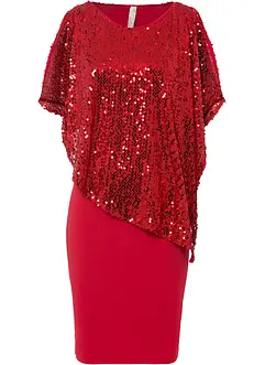 Robe à sequins avec haut effet cape, bonprix