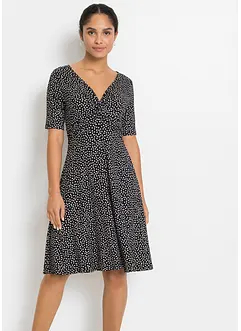 Robe en jersey imprimé avec drapé, bonprix