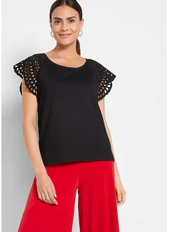 T-shirt à broderies anglaises, bonprix