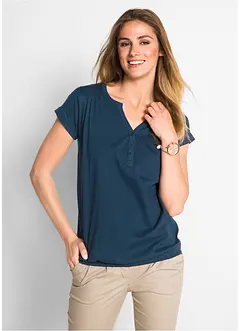 T-shirt avec patte de boutonnage, bonprix