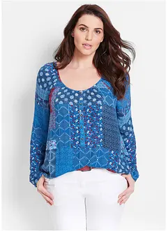 Blouse-tunique froissée à manches longues, bonprix