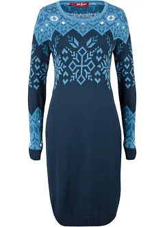 Robe en maille à motif norvégien, bonprix