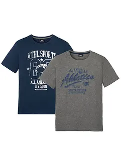 Lot de 2 T-shirts à imprimés sportifs, bonprix