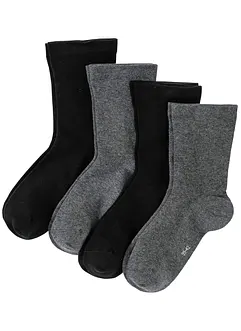 Lot de 4 paires de chaussettes sans pression avec coton, bonprix