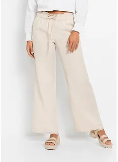 Pantalon Palazzo mélangé lin, bonprix