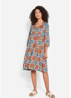 Robe à manches 3/4, imprimée, bonprix