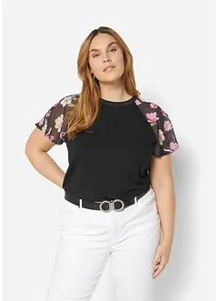 T-shirt avec manches en mousseline, bonprix
