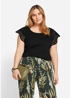 T-shirt à broderies anglaises, bonprix
