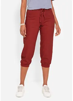 Pantalon 3/4 en lin et coton, bonprix
