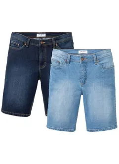 Lot de 2 bermudas en jean extensible, Regular, bonprix