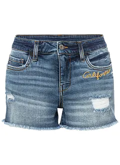 Short en jean à broderie, bonprix