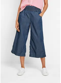 Jupe-culotte ample avec large empiècement taille confortable en twill léger, bonprix