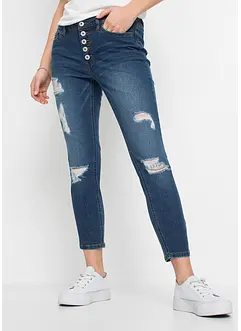 Jean skinny taille mi-haute, effets destroy, bonprix