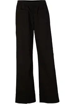 Pantalon en twill avec jambes évasées et taille confortable, bonprix