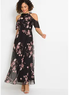 Robe longue en mesh imprimée, bonprix