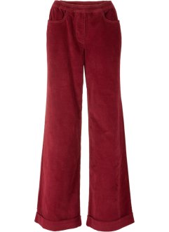 Pantalon large en velours côtelé avec taille haute élastiquée, bpc bonprix collection