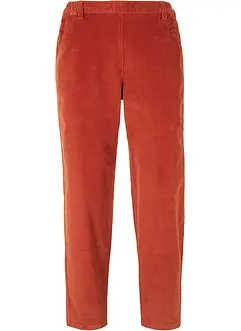 Pantalon en velours côtelé avec taille haute confortable, longueur cheville, bonprix