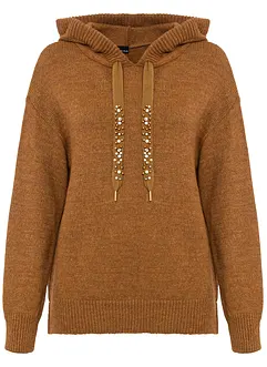 Pull en maille à capuche, bonprix