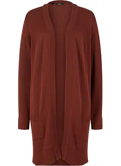 Gilet long en maille, manches longues, bonprix