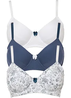 Lot de 3 soutiens-gorge coton à armatures, bonprix