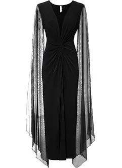 Robe longue à manches cape en mesh, bonprix