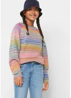 Pull en maille fille avec effet space-dye, bonprix