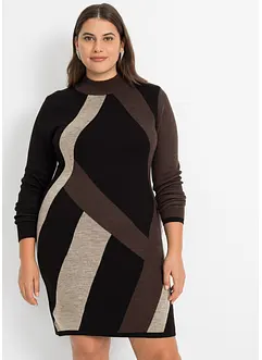 Robe en maille jacquard à rayures modernes, bonprix