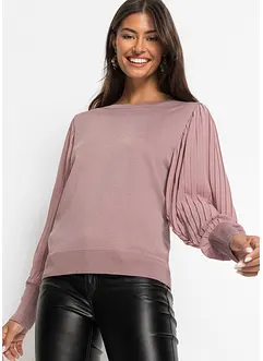 Pull avec manches plissées, bonprix