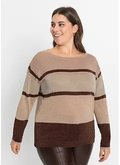 Pull à rayures avec Lurex, bonprix