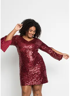 Robe à sequins et manches trompette, bonprix