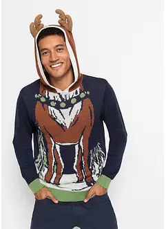 Pull à capuche avec motif de Noël, bonprix