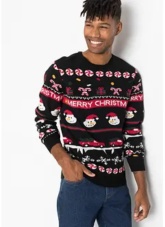 Pull en maille fine avec motif de Noël, bonprix