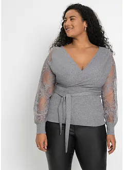 Pull avec dentelle, bonprix