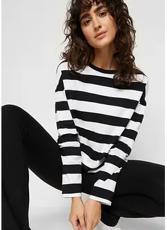 T-shirt manches longues rayé en tissu interlock, bonprix