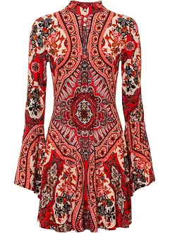 Robe en jersey avec col montant et manches volantées, bonprix