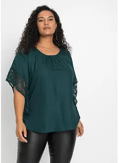 Blouse avec détails en dentelle, bonprix