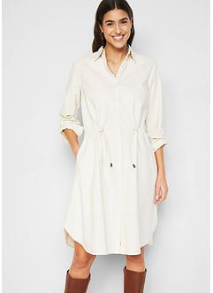 Robe-chemise style utility en lin majoritaire avec élastique à la taille, bpc bonprix collection