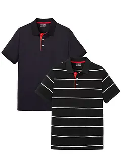 Lot de 2 polos en maille piquée, 100% coton, bonprix