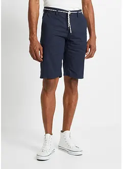 Bermuda chino avec lin majoritaire et cordon, Regular Fit, bonprix