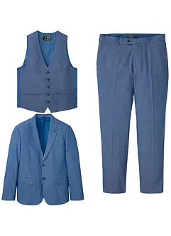 Costume 3 pièces avec gilet croisé, Regular, bonprix