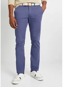 Pantalon chino droit extensible Regular, coupe ventre confort avec ceinture, bonprix