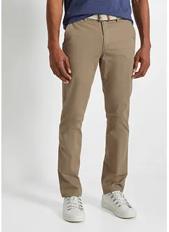 Pantalon chino droit avec taille élastique et ceinture, regular, bonprix