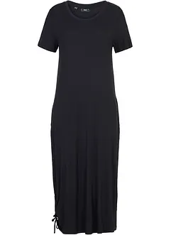 Robe midi en jersey de viscose avec poches et base froncée, bonprix