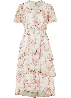 Robe midi floral à volants, bonprix