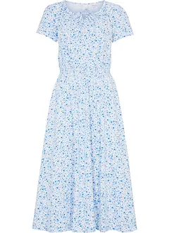 Robe midi en jersey de coton avec large smock à la taille, bonprix