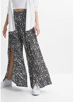 Pantalon taille haute avec longue fente, bonprix