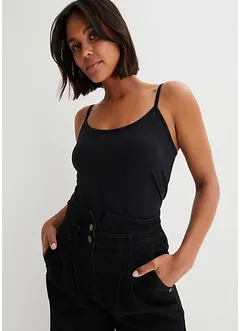 Lot de 2 tops à fines bretelles 100% coton, bonprix