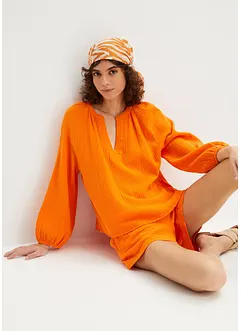 Blouse oversize en gaze de coton, bonprix