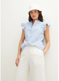 Blouse en crépon de coton avec manches papillon, bpc bonprix collection